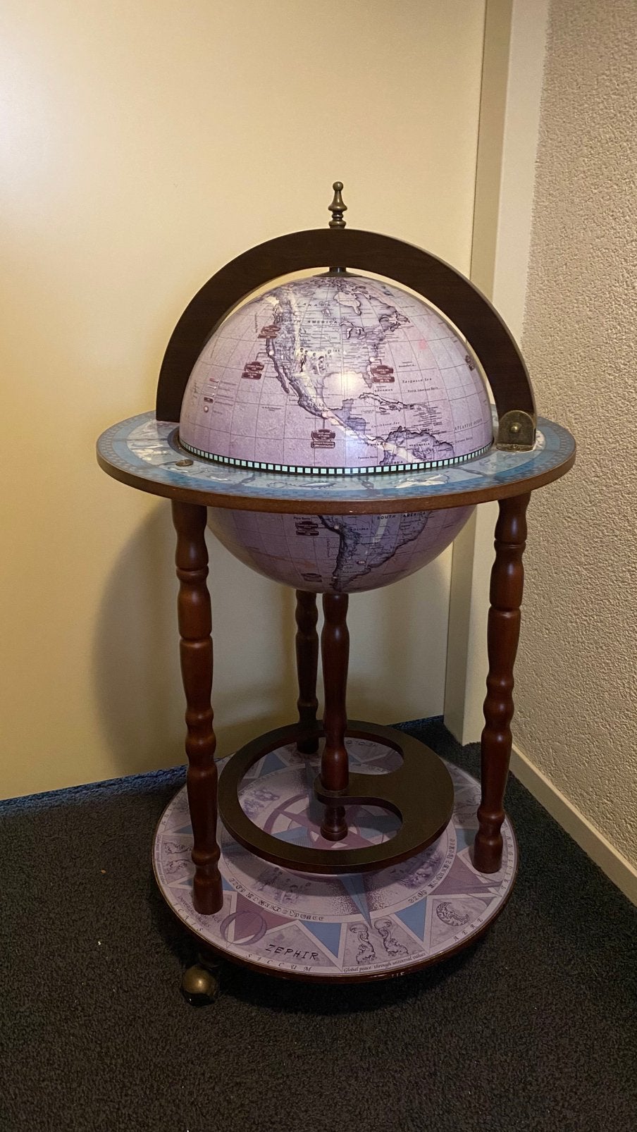 Barglobe, Huis en Inrichting, Woonaccessoires | Wereldbollen, Ophalen, Gebruikt, 36 cm, Globebar
