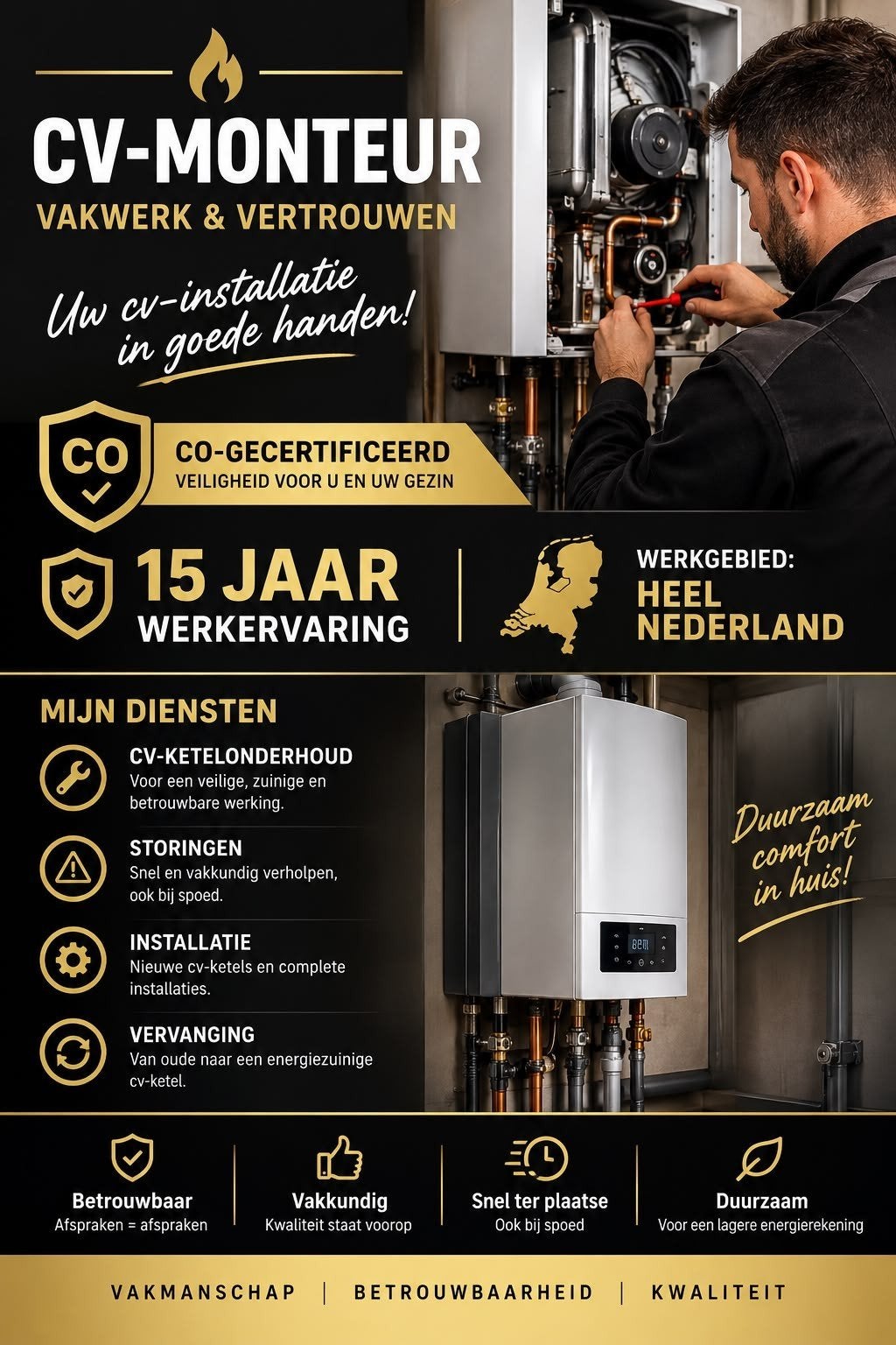 cv monteur, Diensten en Vakmensen, Garantie, Onderhoud
