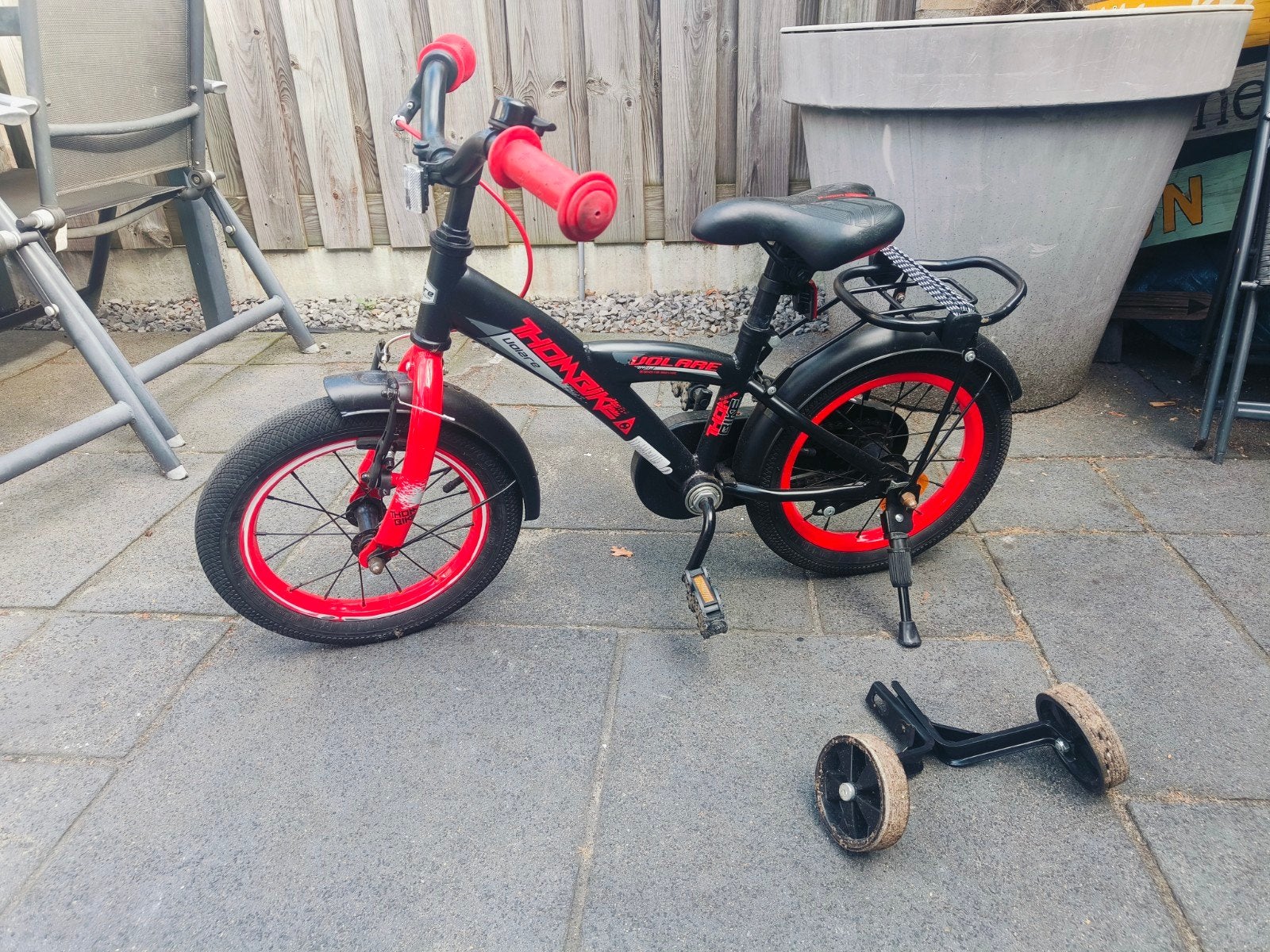 Kinderfiets 14 inch, Ophalen, Zo goed als nieuw, Minder dan 16 inch, Zijwieltjes