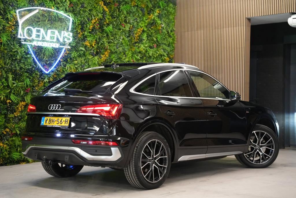 Audi Q5 Sportback 55 TFSI e S edition / Pano / B&O / Trekhaa, Auto's, Audi, Automaat, Gebruikt, 4 cilinders, Zwart
