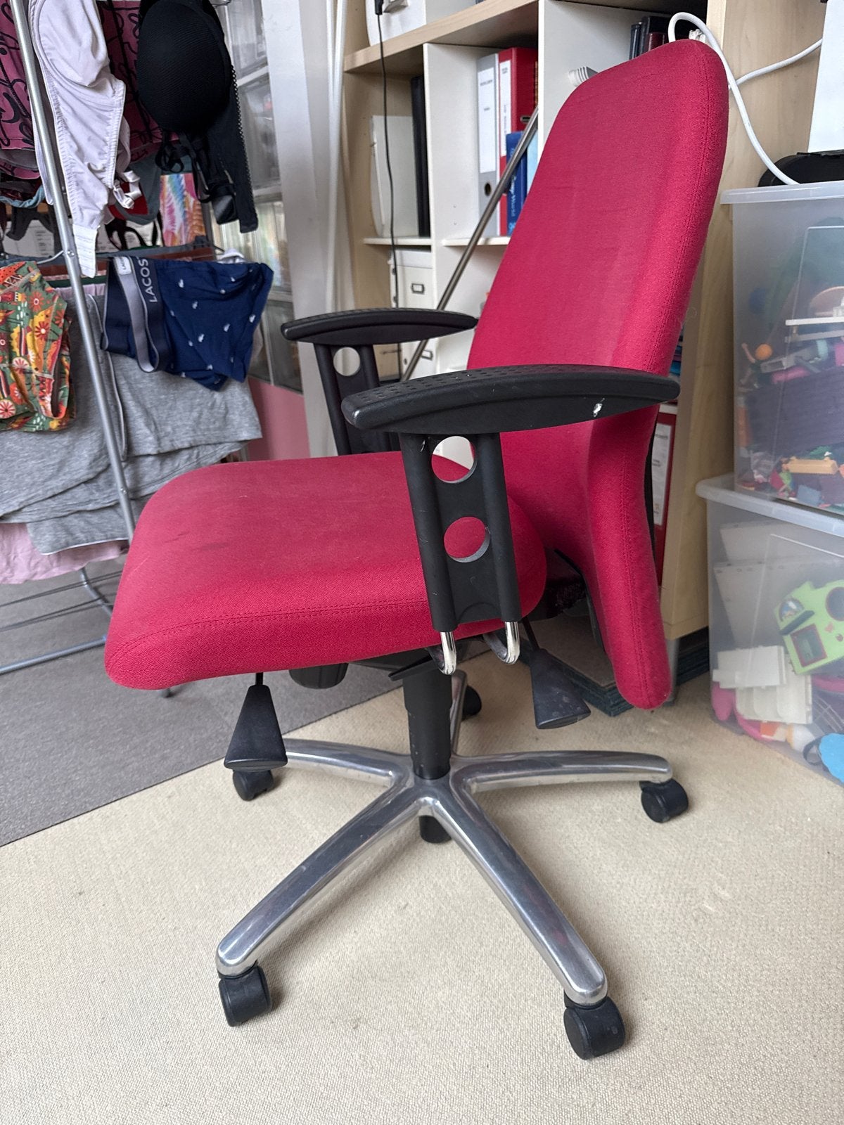 Girsberger bureaustoel - Rood, ergonomisch, Huis en Inrichting, Ophalen, Gebruikt, Bureaustoel, Rood