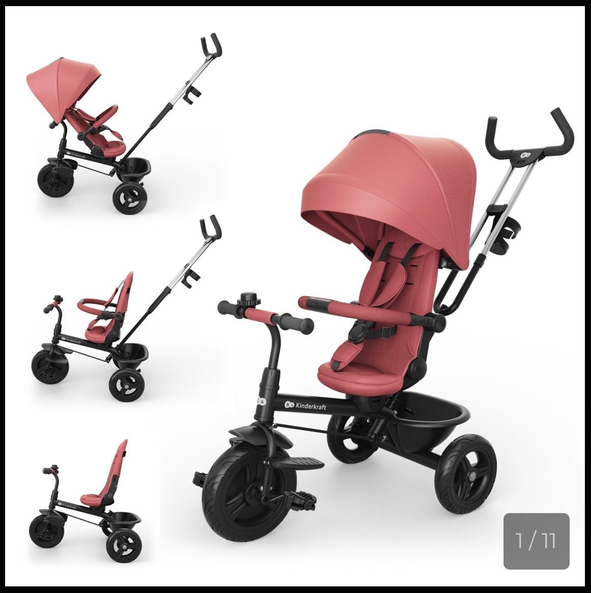 Kinderkraft Aston 2 Plus Driewieler - Nieuw in doos, Fietsen en Brommers, Ophalen of Verzenden, Nieuw, Terugtraprem, Duwstang