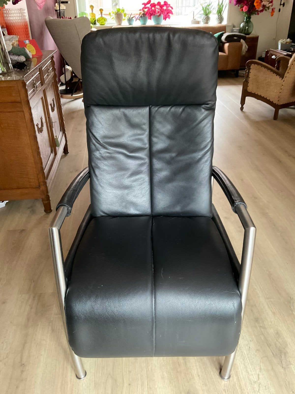 Relax stoel, Huis en Inrichting, Ophalen, Strak, Gebruikt, Zwart