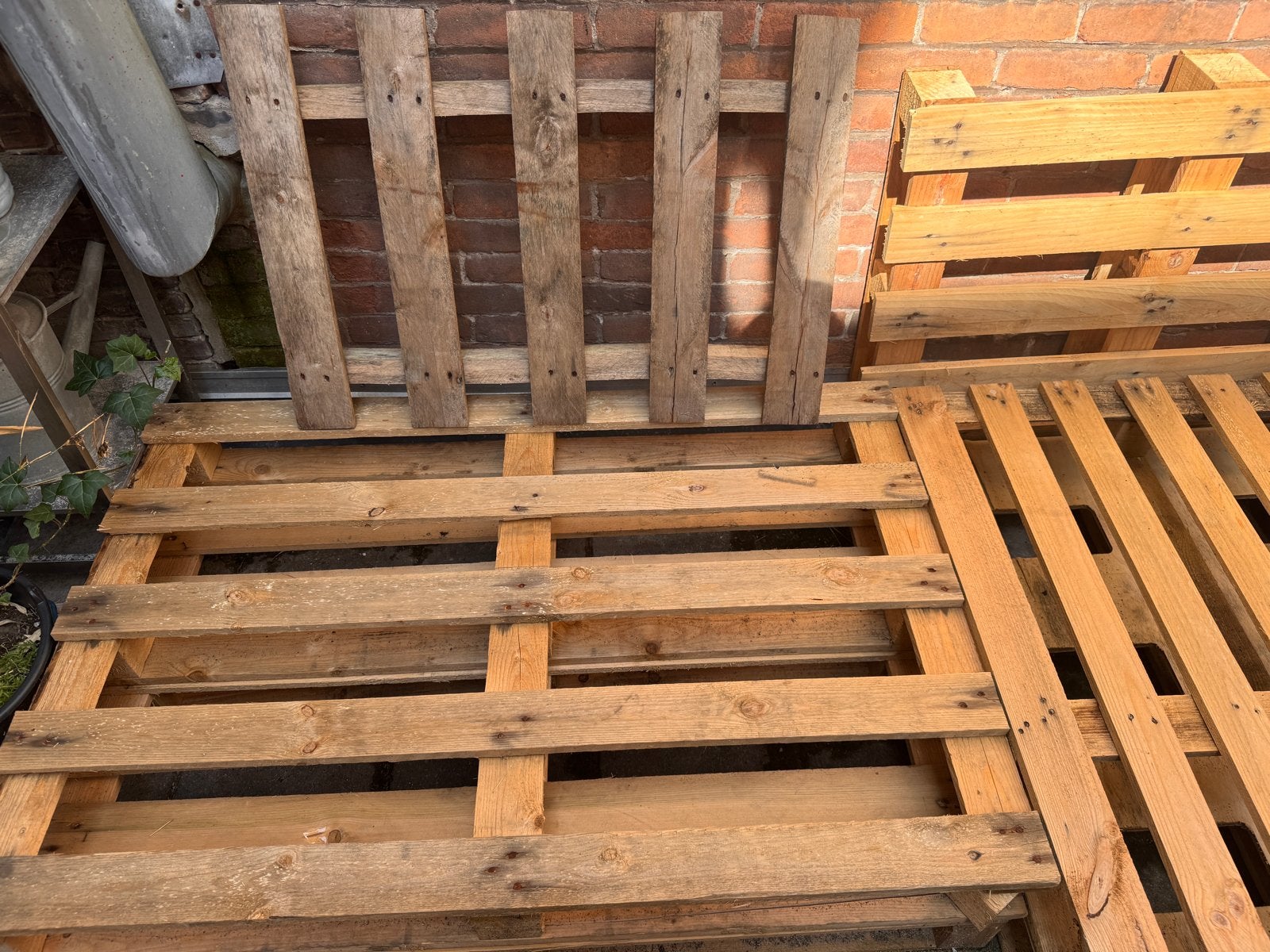 Pallet bank, Ophalen, Gebruikt, Hoekbank, 75 tot 100 cm