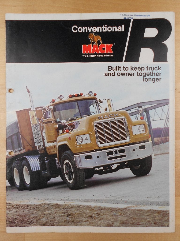 Mack R Torpedo Brochure 1977 R400 R600 R700, Mack, Ophalen of Verzenden, Zo goed als nieuw, Overige merken