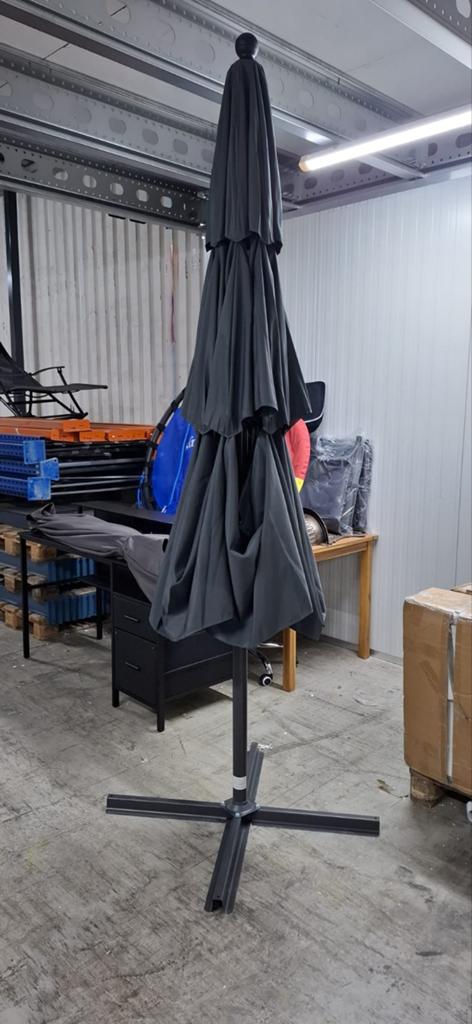 Hagelnieuwe antraciet grijze parasol, Tuin en Terras, Parasols, Ophalen, Verstelbaar, Nieuw, Stokparasol