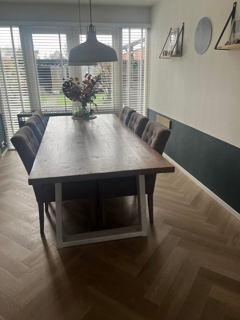 Ruime eettafel 240x100, Huis en Inrichting, Tafels | Eettafels, Gebruikt, 200 cm of meer, 50 tot 100 cm, Vijf personen of meer