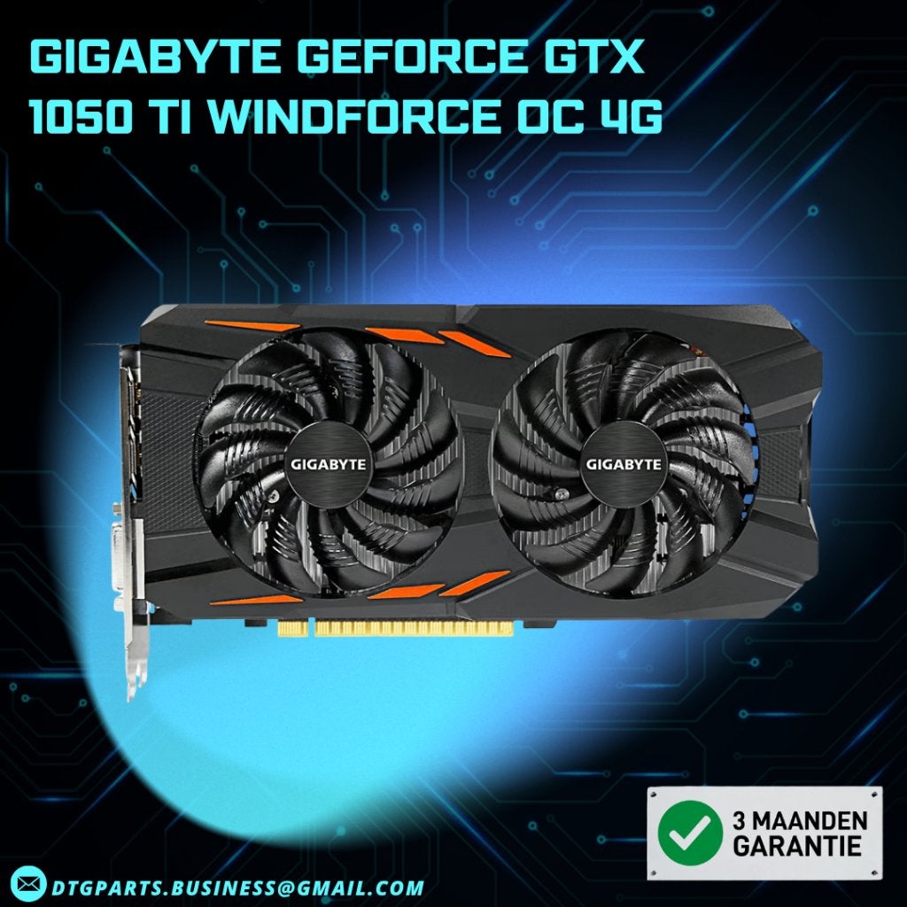 Gigabyte GeForce GTX 1050 Ti Windforce OC 4G, PCI-Express 3, 7604 HM, DTGParts.Business@gmail.com, Ophalen of Verzenden