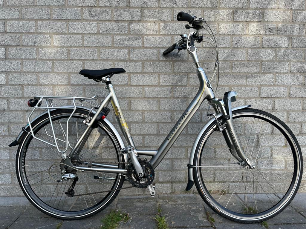 Gazelle Medeo damesfiets, 57cm, 24v., Ophalen, 28 inch, Gebruikt, Velgrem