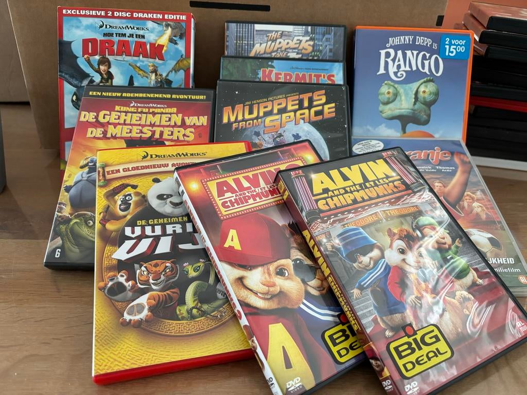 Diverse kinderfilms op DVD: Alvin, Kung Fu Panda, Rango, Avontuur, Gebruikt, Ophalen of Verzenden, Vanaf 6 jaar