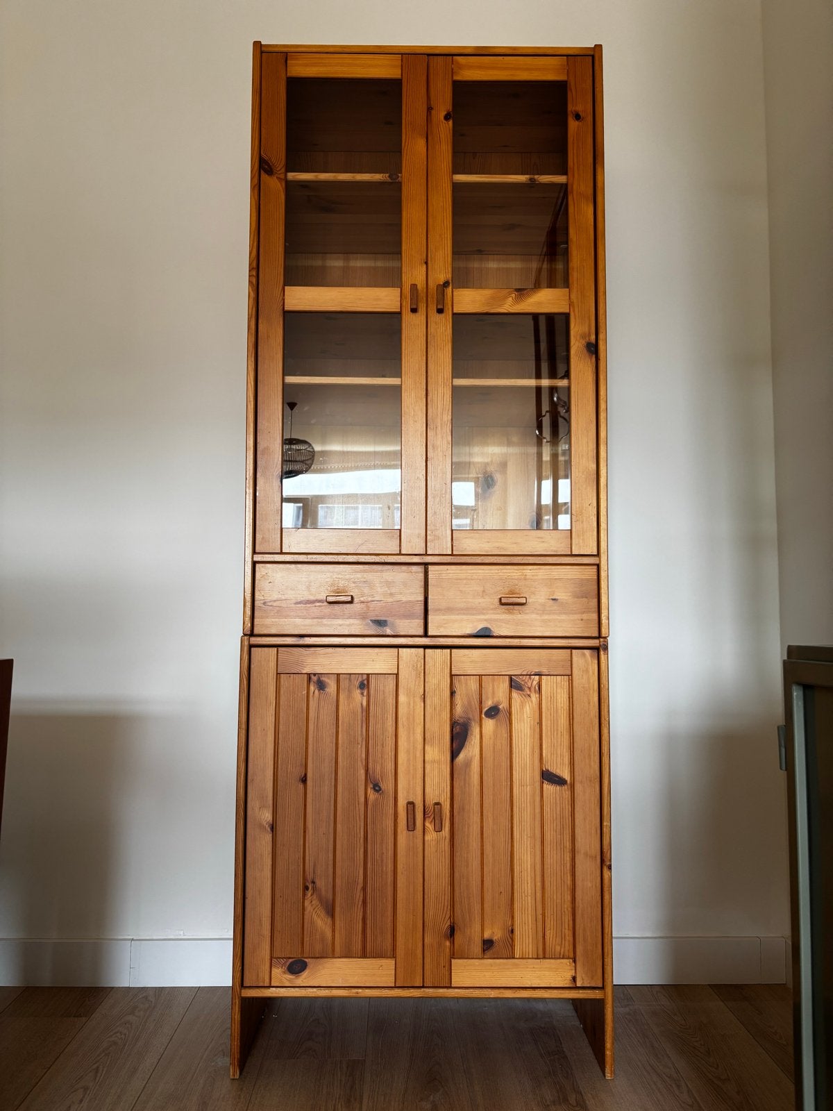 Houten vitrinekast / buffetkast, Huis en Inrichting, Kasten | Boekenkasten, Ophalen, Gebruikt, 50 tot 100 cm, Met lade(s)