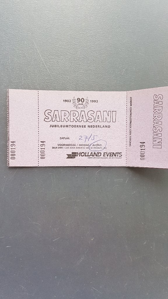 Circus Sarrasani Jubileum Toernee 1992, Nederland., Ophalen of Verzenden, Gebruikt