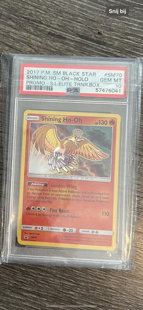 Shining Ho-Oh Black star Promo SM70 PSA 10 Pokemon, Ophalen of Verzenden, Zo goed als nieuw
