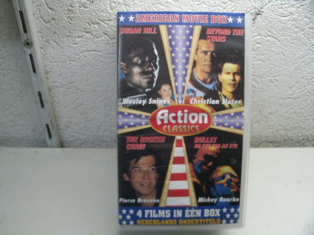 vhs 38b american box action classic 4 films 2 banden, Cd's en Dvd's, VHS | Film, Vanaf 16 jaar, Ophalen of Verzenden, Gebruikt