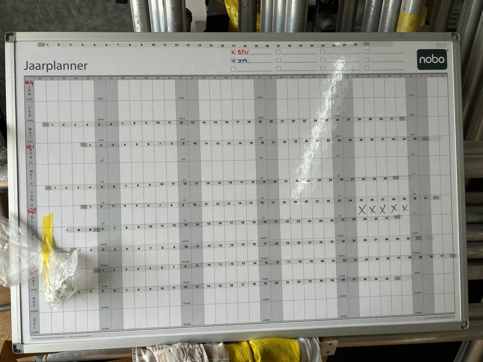 Nobo whiteboard jaarplanner, Ophalen, Gebruikt