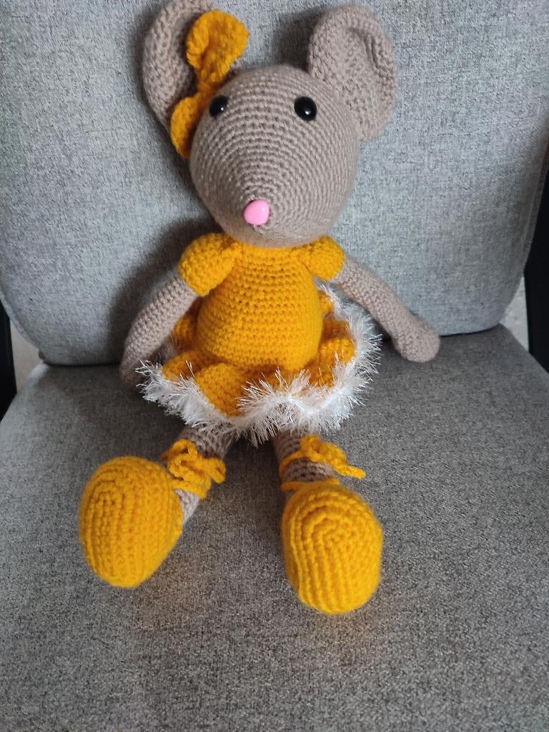 Gehaakte ballerina muis, Kinderen en Baby's, Speelgoed | Knuffels en Pluche, Nieuw, Overige typen, Ophalen of Verzenden