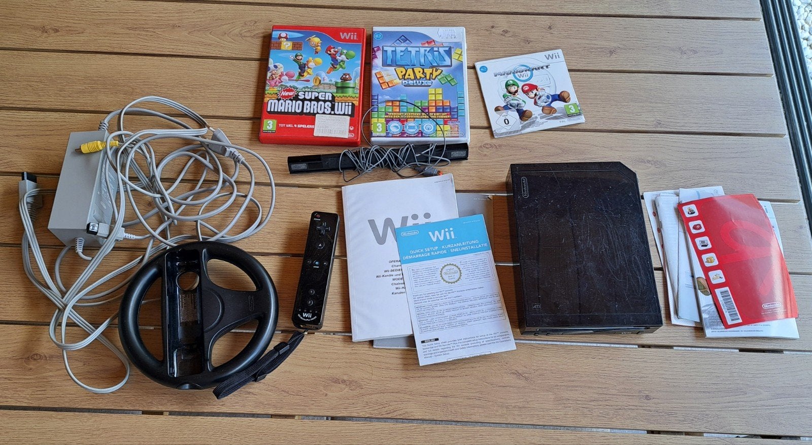 Wii Console Bundel met Games en Accessoires, Ophalen, Gebruikt, Met 1 controller, Met stuurtje