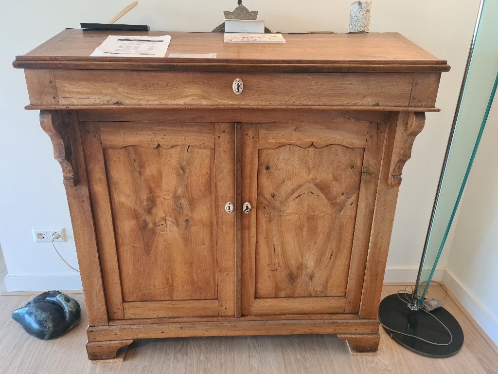 Antieke grenen meidenkast / buffetkast met lade en deuren, Antiek en Kunst, Ophalen