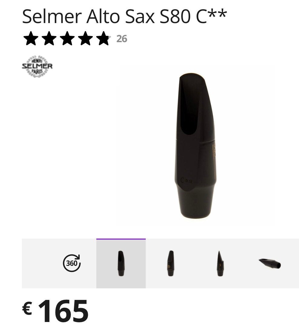 Selmer Sopraan Saxofoon Mondstuk C* Serie 80, Ophalen of Verzenden, Gebruikt, Sopraan