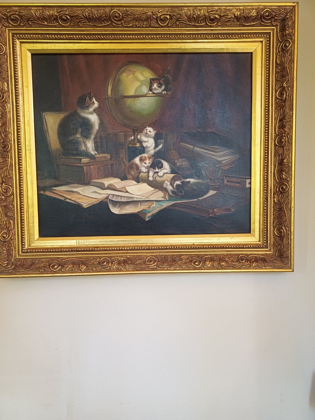 Schilderij met poesjes, katjes, Antiek en Kunst, Ophalen