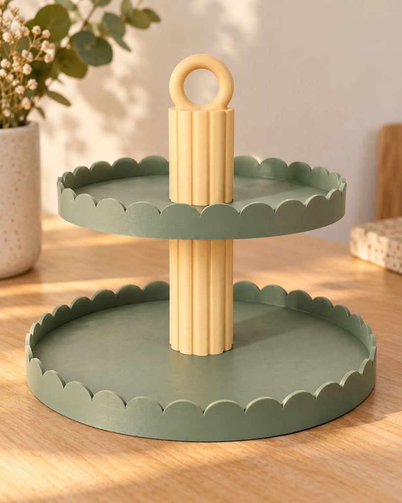 Decoratieve etagere met 2 plateaus, Demontabel, Etagère, Kunststof, Verzenden