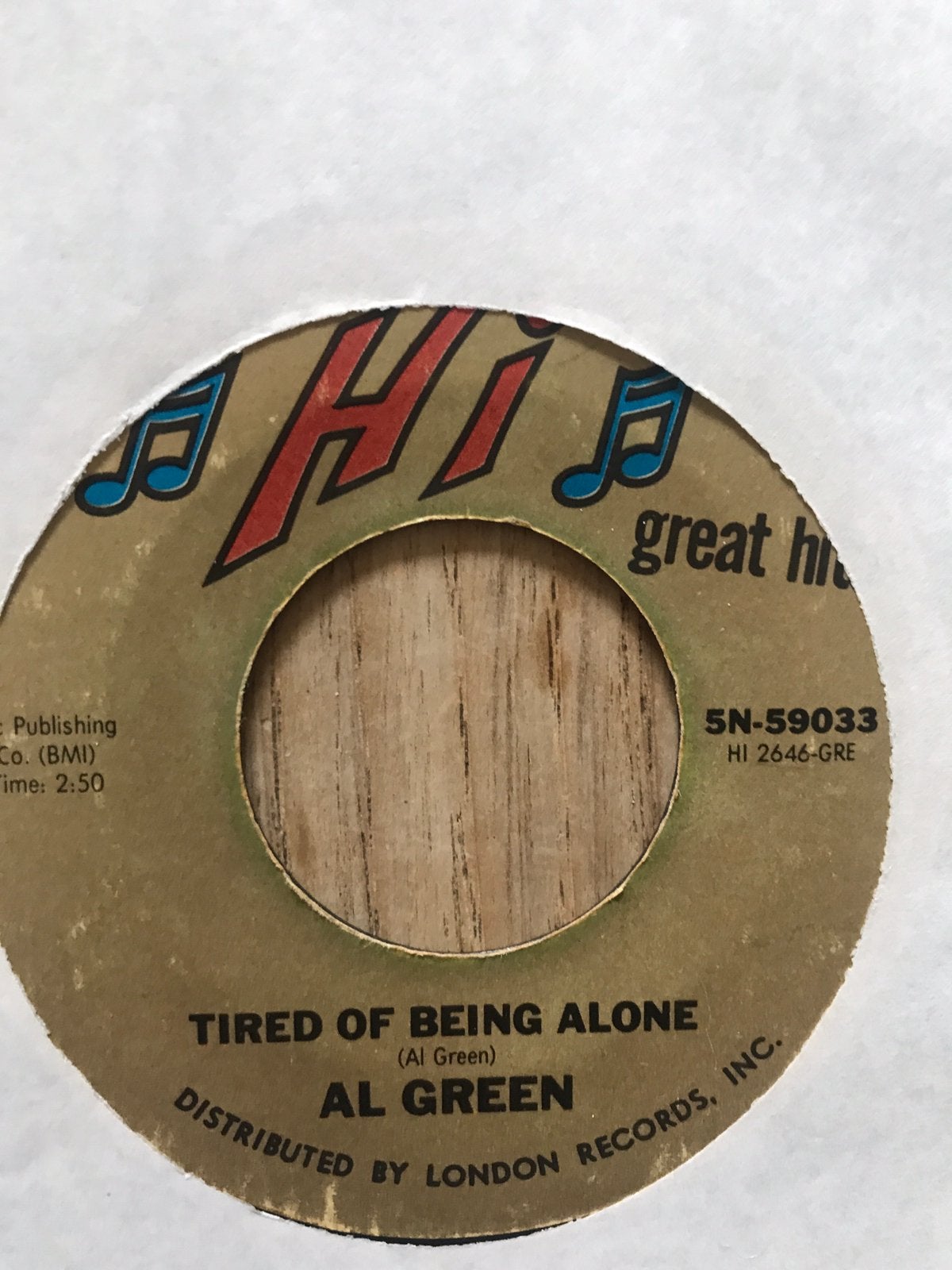 Al green / tired of being alone / hi records 45, Ophalen of Verzenden, Zo goed als nieuw, Pop