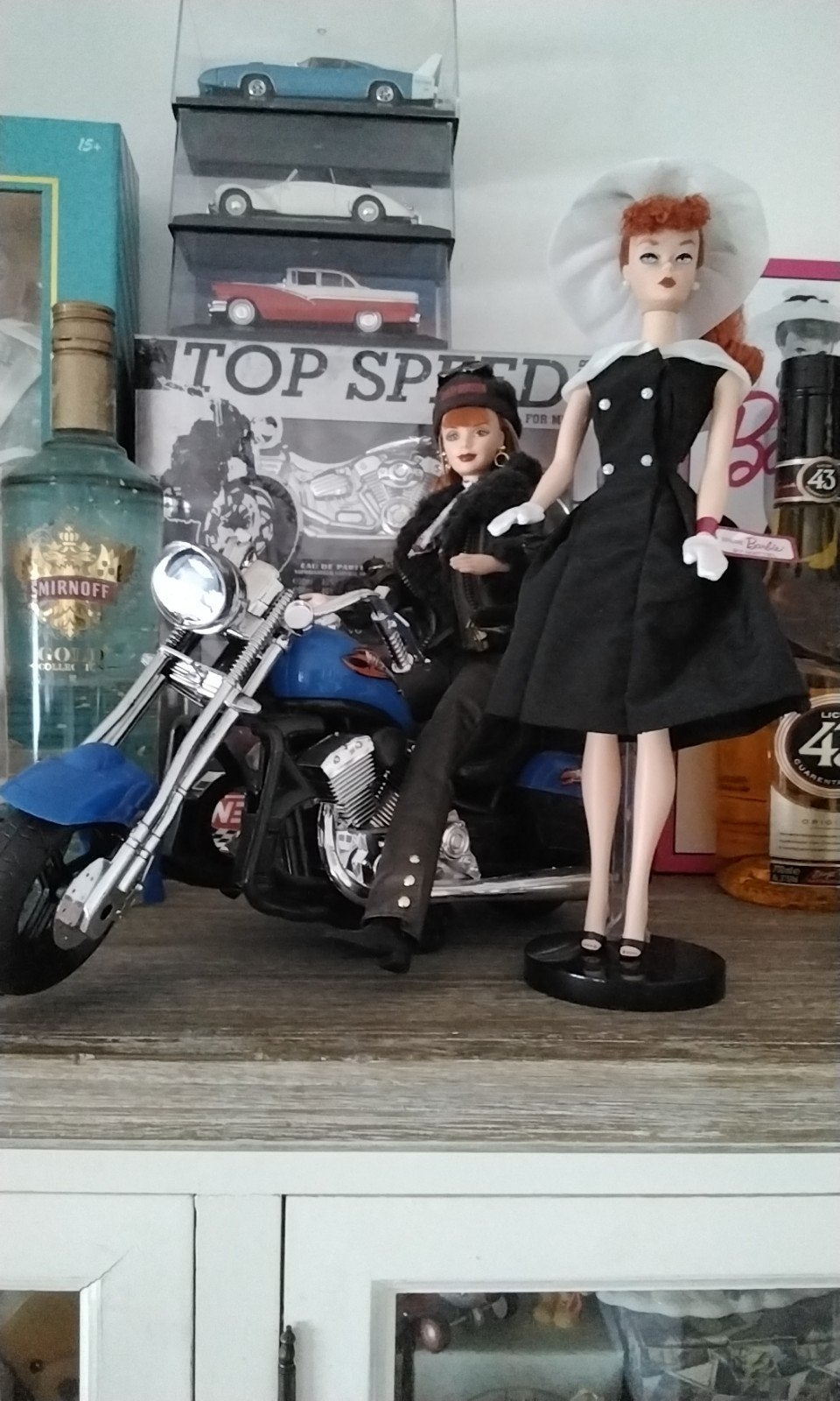 Vintage Barbie pop met motor  en silkstone en accessoires, Ophalen of Verzenden, Zo goed als nieuw, Barbie