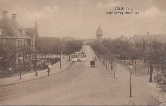 Vlissingen Badhuisweg met villa's, Verzenden, Voor 1920, Gelopen, Zeeland