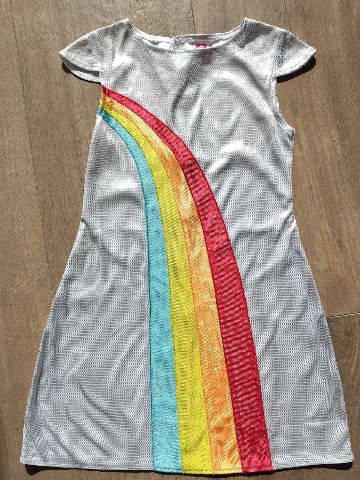 K3 Jurkje Zilver met Regenboog Streep - Maat 9-12 jaar, Meisje, K3, Ophalen of Verzenden, Zo goed als nieuw