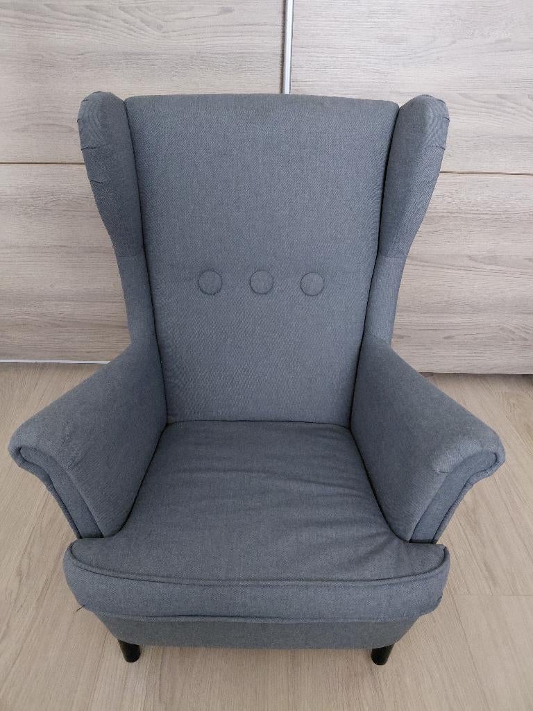 STRANDMON Kinderfauteuil, Vissle grijs, Ophalen, Zo goed als nieuw, Stoel(en)