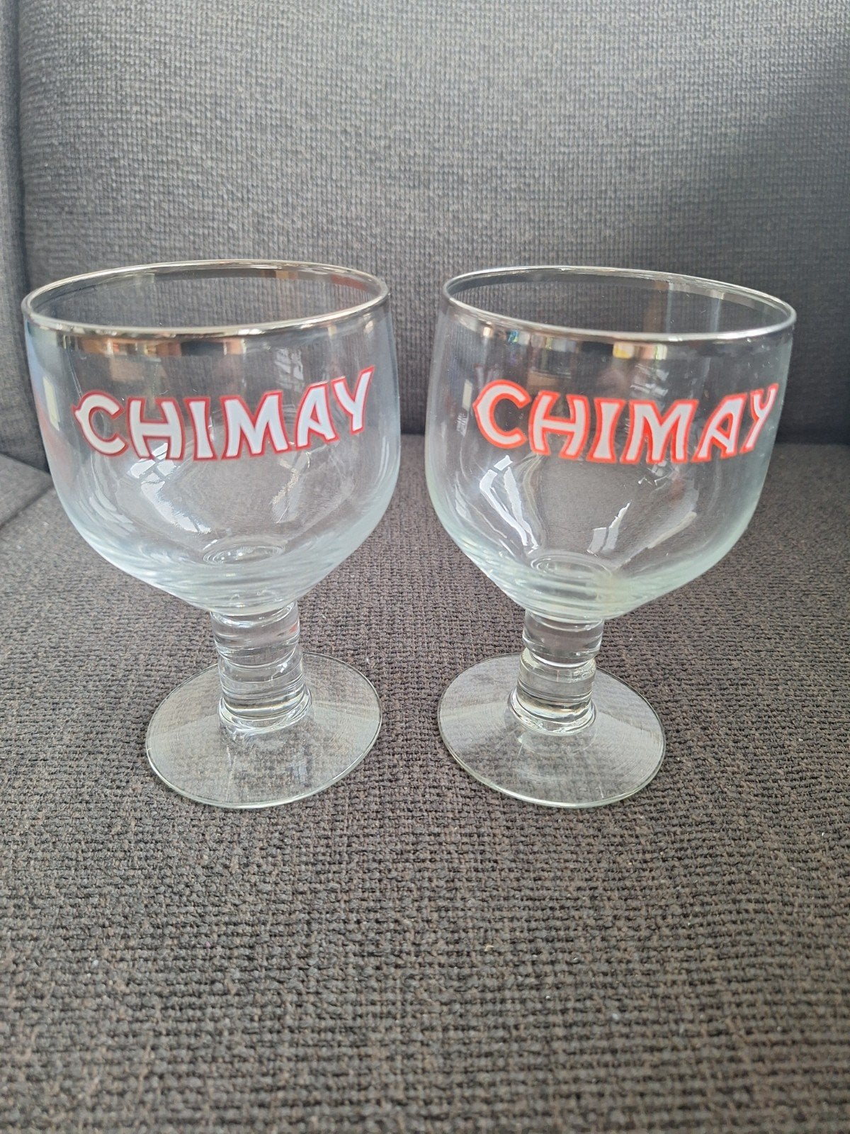 CHIMAY glazen 2 stuks, Verzamelen, Ophalen of Verzenden, Zo goed als nieuw, Borrel- of Shotglas