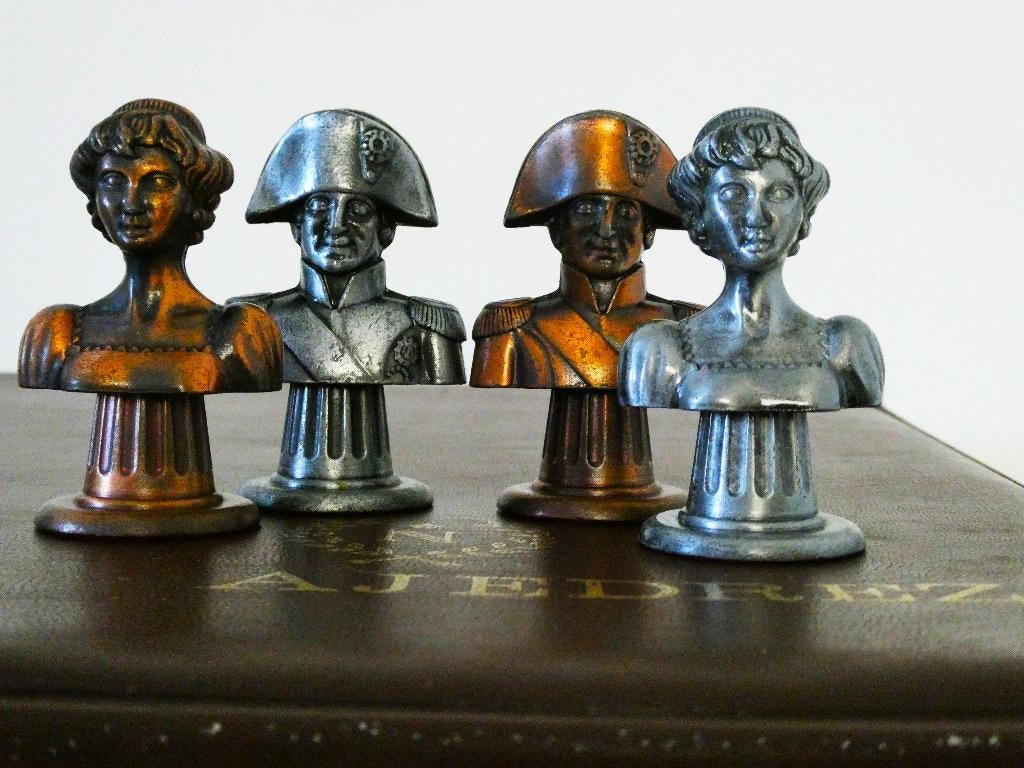 32 Napoleon Joséphine leger pion schaakstukken in opbergbox, Ophalen of Verzenden