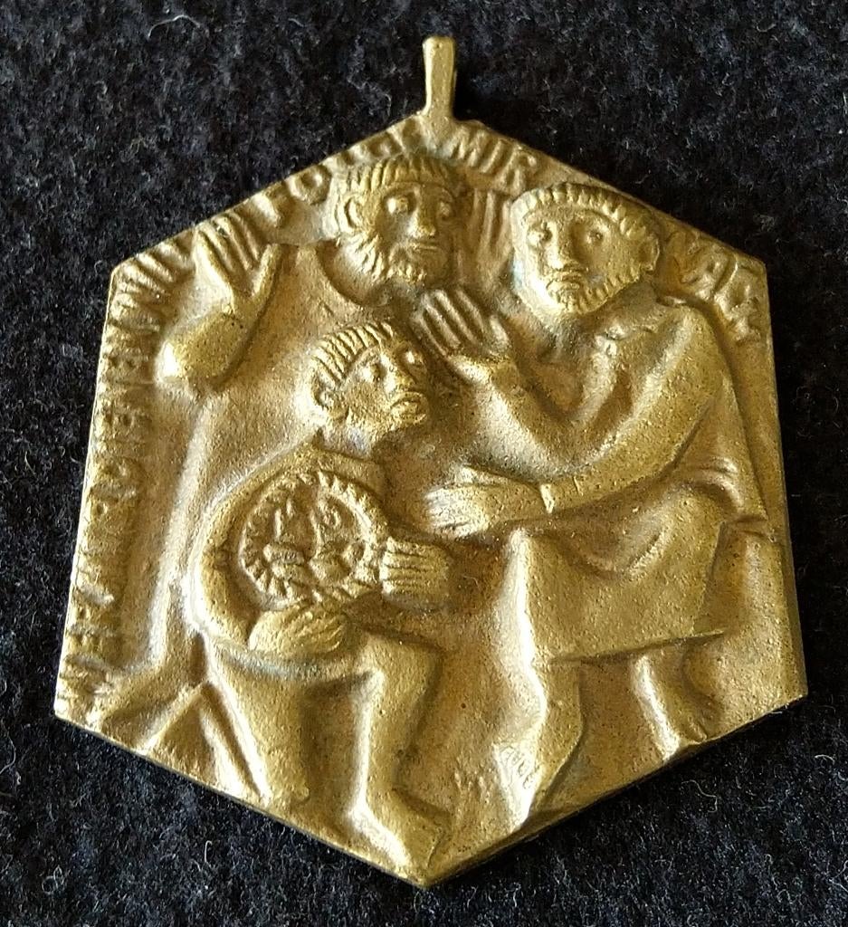 Bronzen icoon hanger van Egino Weinert jaren 60, Antiek en Kunst, Curiosa en Brocante, Ophalen of Verzenden