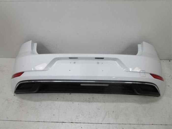 VW Golf 7 Facelift Achterbumper Chrome LC9A Pure White, Auto-onderdelen, Carrosserie en Plaatwerk, Bumper, Achter, Gebruikt, Ophalen of Verzenden