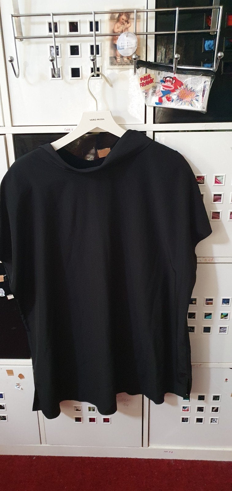 erfo zwarte blouss korte mouw mt 52, Verzenden, Nieuw, Zwart, Jurk