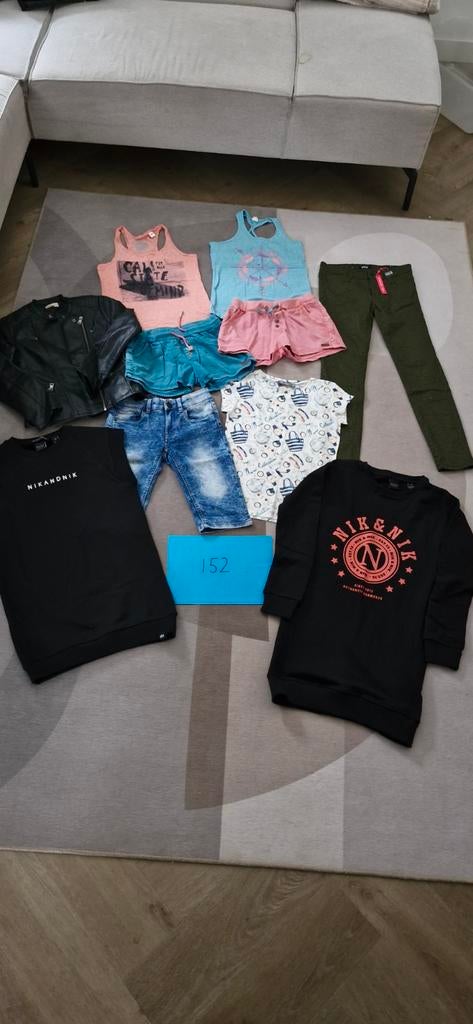 Kledingpakket maat 152: Broek, jasje, shirts, korte broeken, Ophalen of Verzenden, Zo goed als nieuw, Meisje, Broek