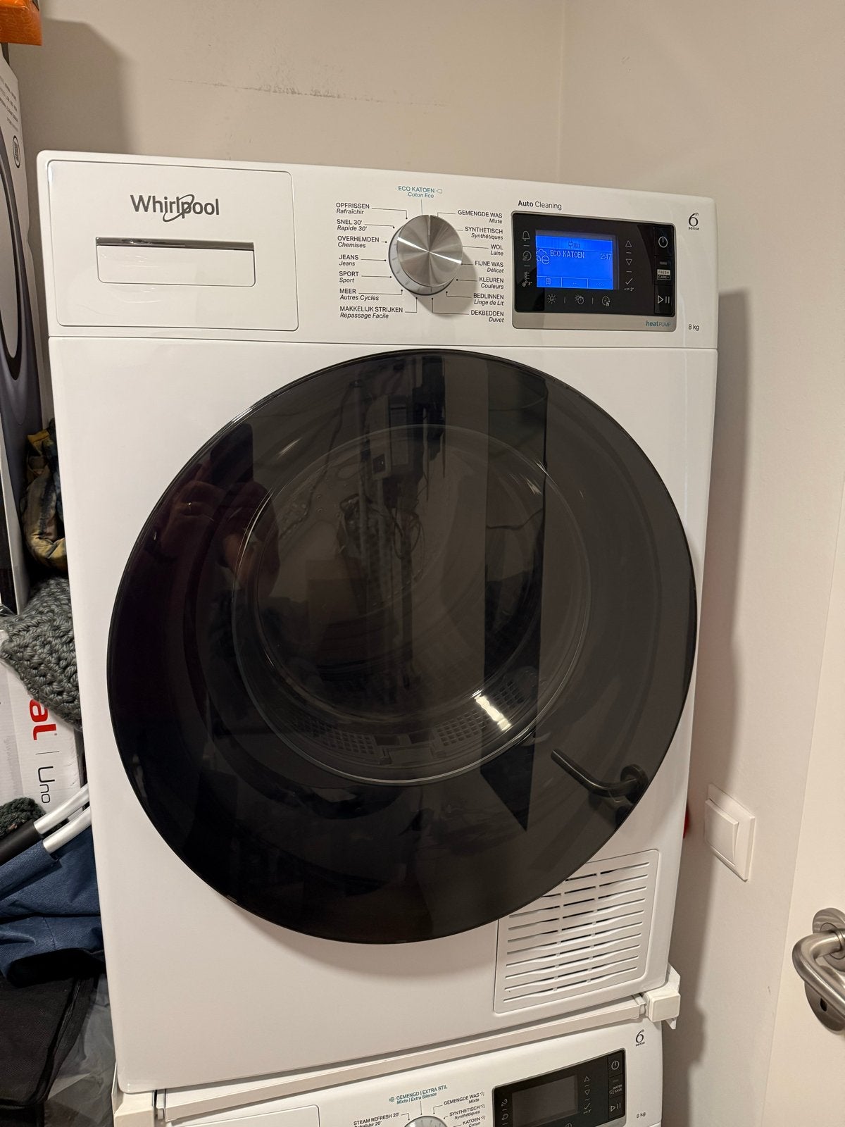 Whirlpool Warmtepompdroger A+++ 8kg Auto Cleaning, Ophalen, 6 tot 8 kg, Overige typen, Zo goed als nieuw