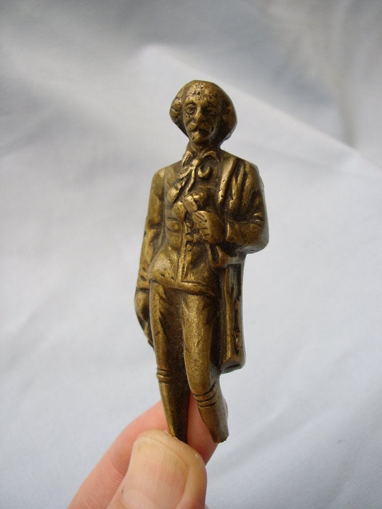Bronzen beeldje van persoon – Multatuli -  ca. 1900, Antiek en Kunst, Ophalen of Verzenden, Brons
