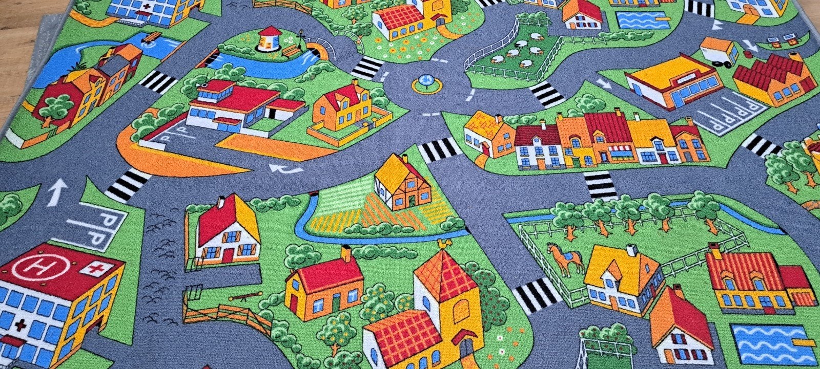Speelkleed met wegen en gebouwen voor kinderen, Ophalen, Zo goed als nieuw