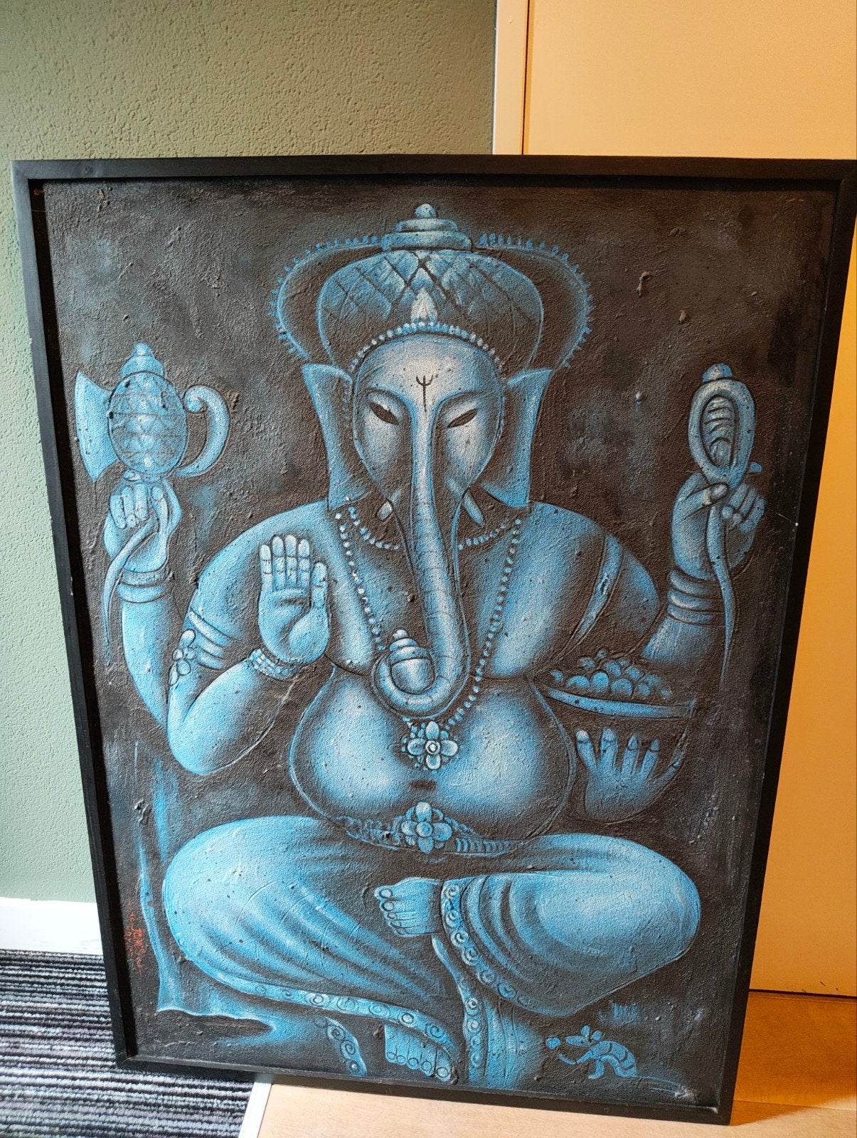 Schilderij Ganesha - Indiase God van Wijsheid en Voorspoed, Ophalen