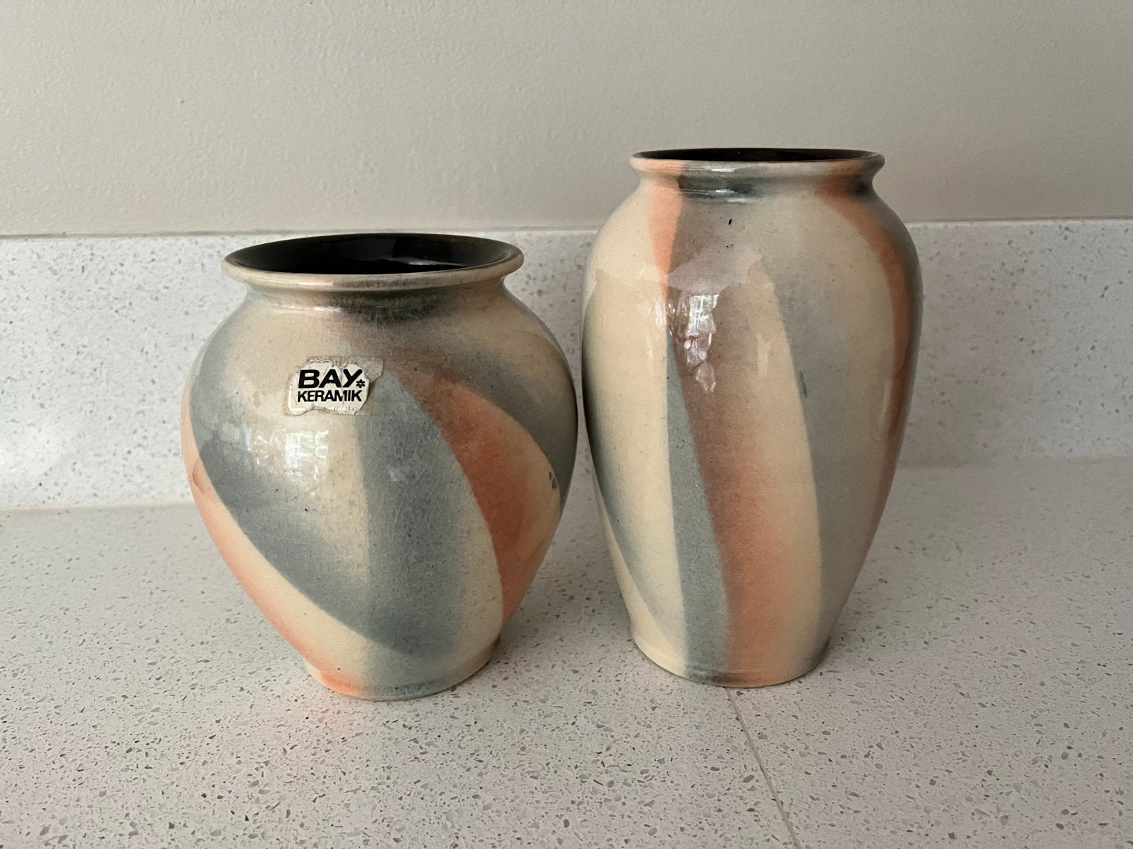 Set West Germany vaas | vintage | retro, Huis en Inrichting, Woonaccessoires | Vazen, Gebruikt, Overige kleuren, Aardewerk of Porselein