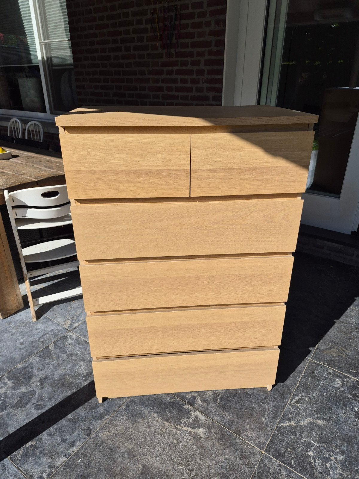 Houten ladekast met 6 laden IKEA, Ophalen, 5 laden of meer, 100 tot 150 cm, 50 tot 100 cm