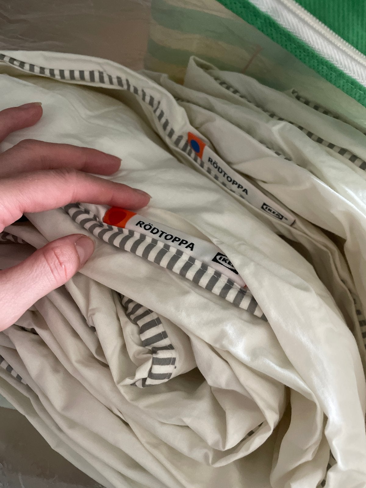 IKEA RÖDTOPPA dekbed 1-persoons, rook/huisdiervrij huis, Ophalen of Verzenden, Gebruikt, Deken of Dekbed