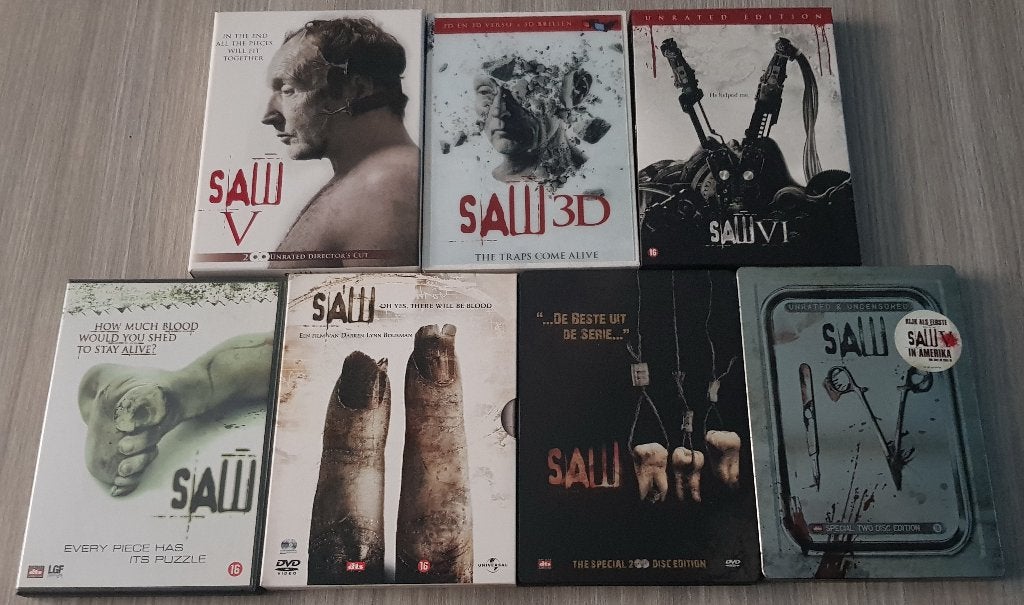 Dvd's SAW, 1,2,3,4,5,6,7, Vanaf 18 jaar, Ophalen of Verzenden, Zo goed als nieuw, Engels