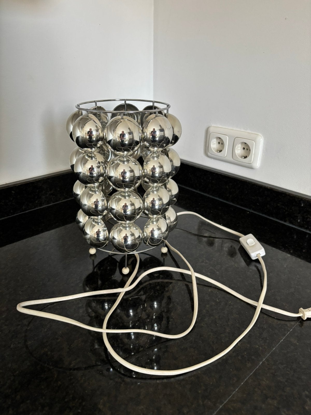 Vintage KARE design Bulb tafellamp jaren 80 space age chrome, Ophalen of Verzenden, Gebruikt, Kare, Design