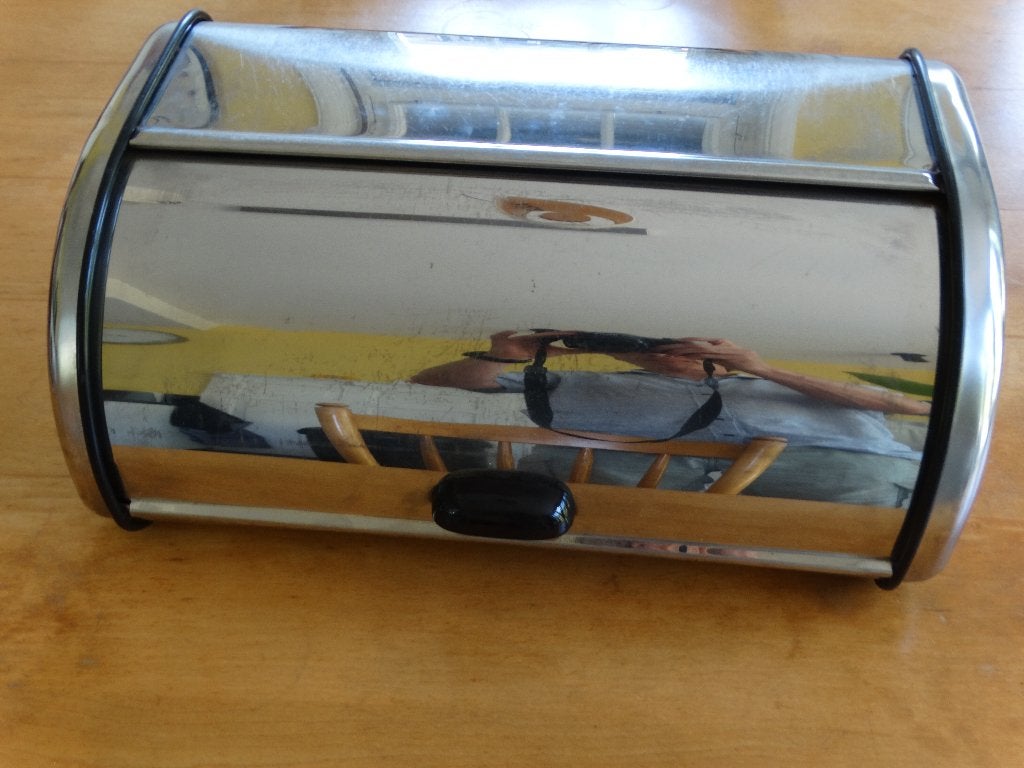 Vintage Broodtrommel, Huis en Inrichting, Keuken | Keukenbenodigdheden, Gebruikt, Zilver, Ophalen of Verzenden, Metaal