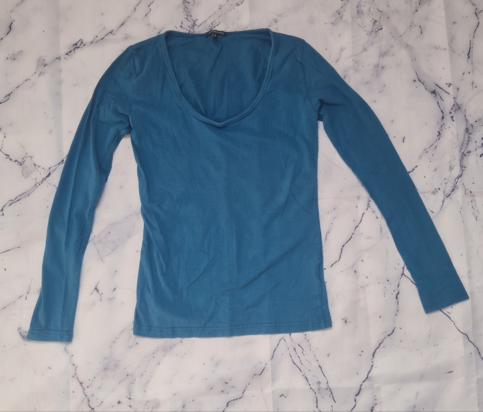 Jazlyn blauwgroen shirt met lange mouwen, maat S, Kleding | Dames, Jazlyn, Blauw, Ophalen of Verzenden, Lange mouw
