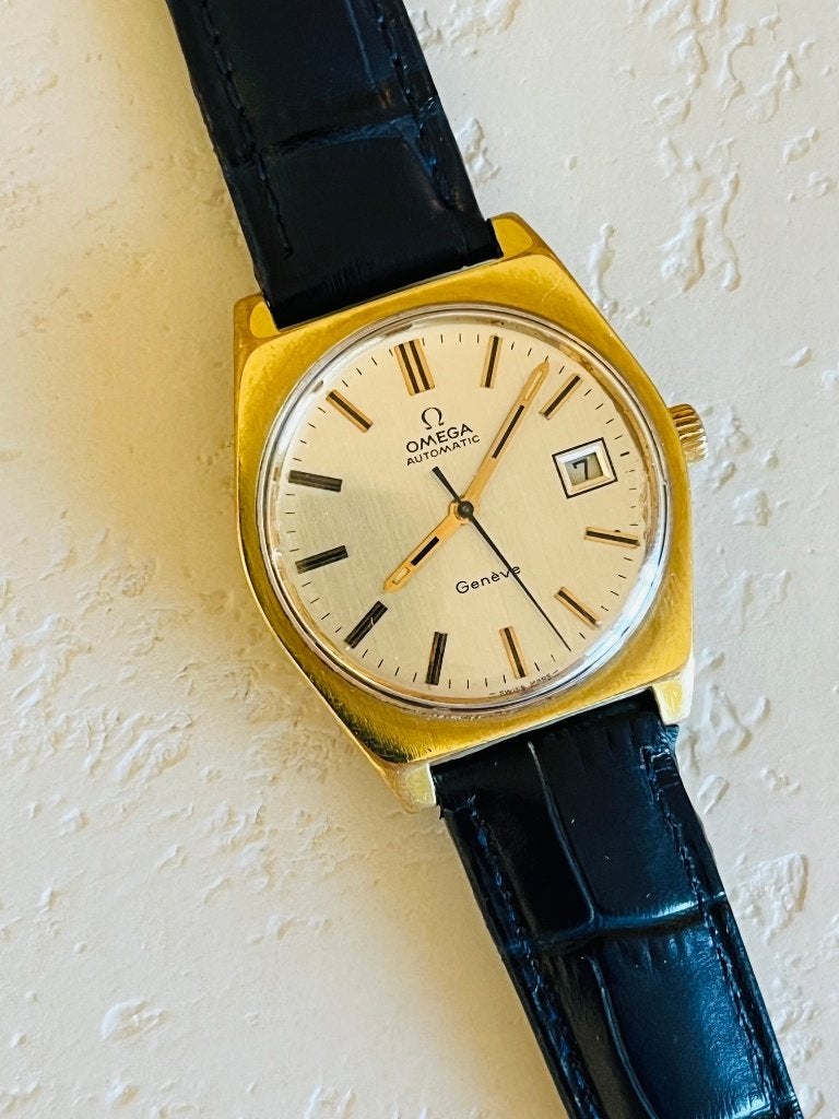 Vintage automatic Omega Geneve horloge, Overige materialen, Polshorloge, Verguld, Omega