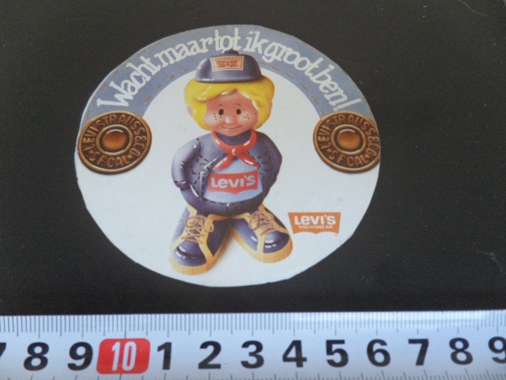 sticker Wacht maar tot ik groot ben !  LEVI'S, Verzamelen, Stickers, Ophalen of Verzenden, Zo goed als nieuw