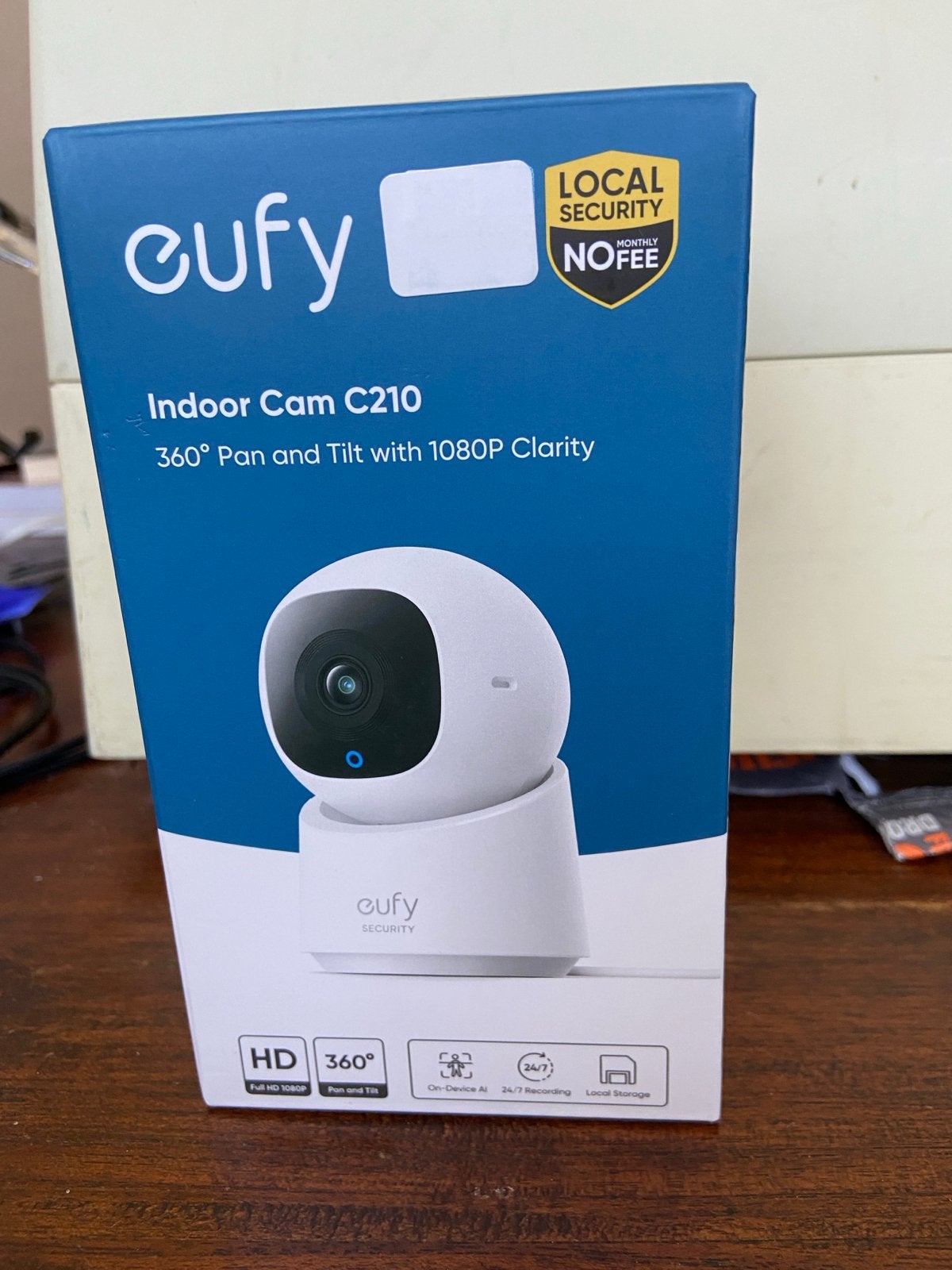 Eufy Indoor Cam C210 - 360 Pan & Tilt 1080P Beveiliging, Ophalen of Verzenden, Nieuw, Binnencamera